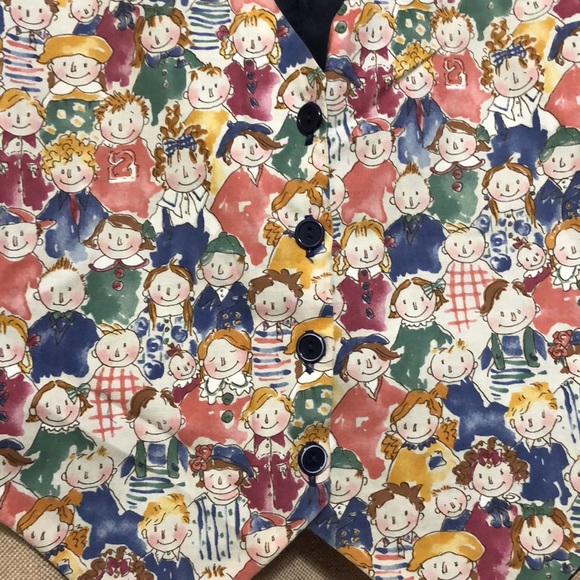 Ladies Vest with children faces Size Small - Picture 3 of 8